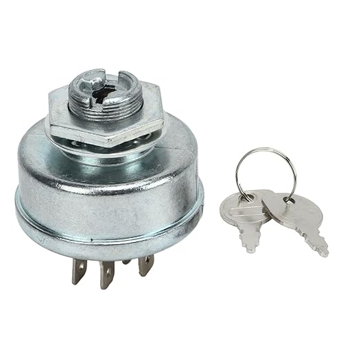 Interruttore di Avviamento Accensione, Interruttore a Chiave in Metallo, 365402 Parti del Sistema del Circuito del Trattore Per Tosaerba in Metallo con 2 Chiavi di Ricambio Per John Deere - Honorern