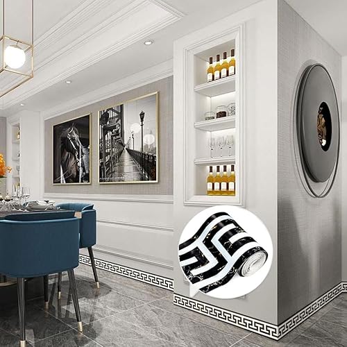 Moderna geometrica parete rivestimento PVC carta da parati Bordi adesivi Bordo Decortaive piastrelle adesivi Cucina gabinetto WC Bordo per soffitto/ Angolo/mobili/armadio/decorazioni per la casa - Honorern