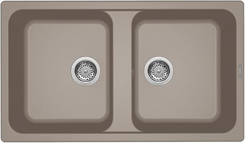 Elleci Lavello Incasso Life 450 2 vasche 86×50 Grigio Tortora Granitek LG245043 - Honorern