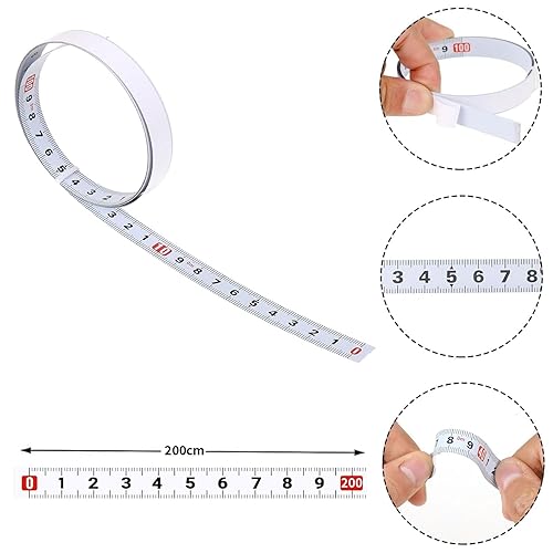 Tkxjry 6 Pezzi metri a nastro autoadesivo, Nastro di Misurazione Autoadesivo, Nastro di Misurazione Autoadesivo 2 m, Nastro di Misurazione Autoadesivo per Tavoli da Falegnameria Macchine Scrivanie - Honorern