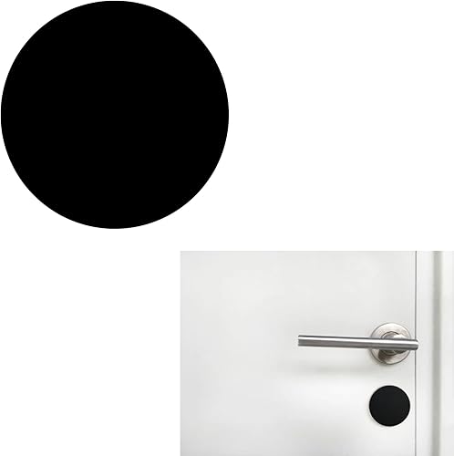 Piastra di copertura per foro chiave, 2 pezzi, per riparazioni, per serratura della porta, autoadesiva, in acciaio inox satinato con impermeabilizzazione in poliuretano nero, diametro 60 mm - Honorern