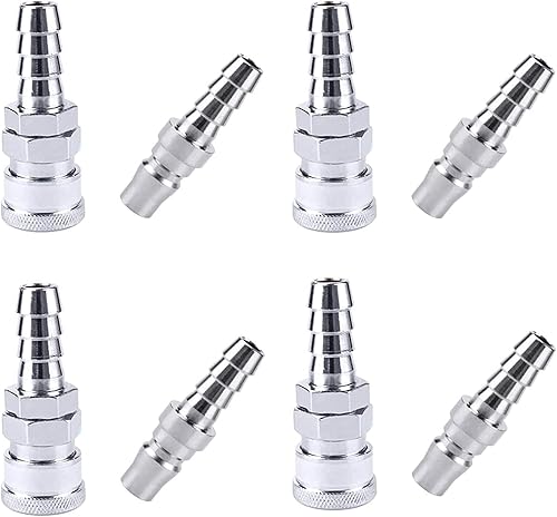 8 Pcs Attacchi Rapidi Aria Compressa, SH + PH Pneumatici Innesto Rapido Aria, Raccordi Aria a SgancioRapido Maschio Femmina, per 9mm Tubo Aria Compressa - Honorern