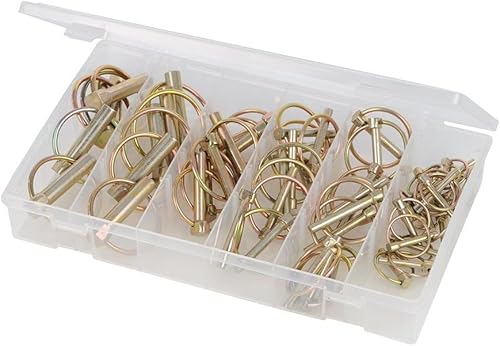 249505 Confezione 50 Pezzi Coppiglie con Spinotto a Scatto, Giallo - Honorern