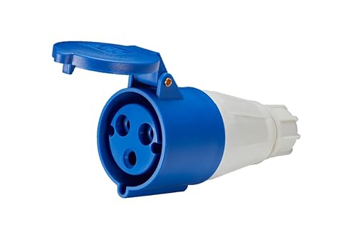 1 presa industriale IP44, presa industriale, presa CEE 240 V, 32 A, #213, 3 pin, femmina, per caravana, campeggio, industriale. - Honorern