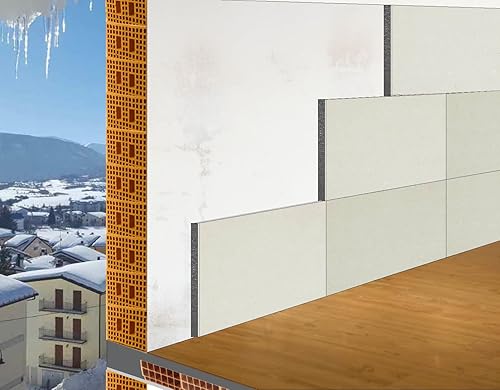 Pannello Isolante Termico da Cappotto Interno per Coibentare le Pareti Fredde Umide Polistirolo Grafite da 3 cm + 1 cm Cartongesso (14) - Honorern