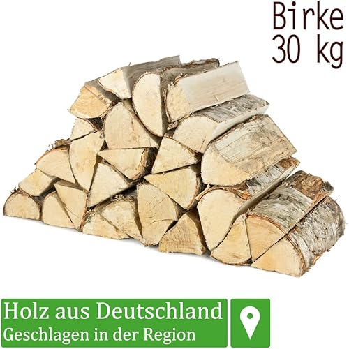Legna da ardere 30 kg Per stufe e camini Caminetto Braciere Griglia Legna da ardere di betulla Legna di betulla Legna da ardere 25 cm Flameup - Honorern