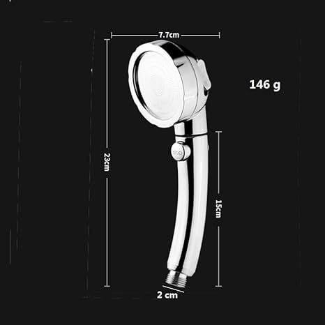 1 Pcs ABS Soffione Doccia da Bagno, Soffione Doccia Forte Pressione, Soffione Doccia a Pioggia, Soffione Doccia Regolabile a Tre Velocità, Oro - Honorern