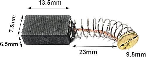 6,5 x 7,5 x 13,5 mm Spazzole in Carbone per Riparazione di Ricambio per Motori Elettrici 12 pezzi - Honorern