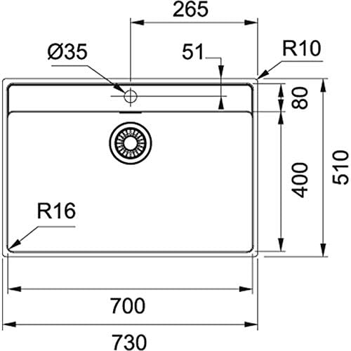 Franke Maris MRX 210-70 TL - Lavello ad incasso, Rettangolare, Acciaio inossidabile, Acciaio inossidabile, 1 ciotole, Rettangolare, - Honorern