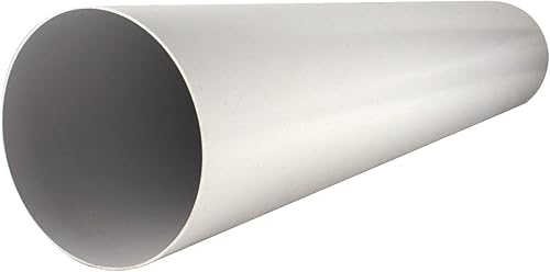 Tubo di ventilazione in plastica, tubo rotondo, 1 m, Ø 150 mm, tubo da cucina, PVC, bianco - Honorern