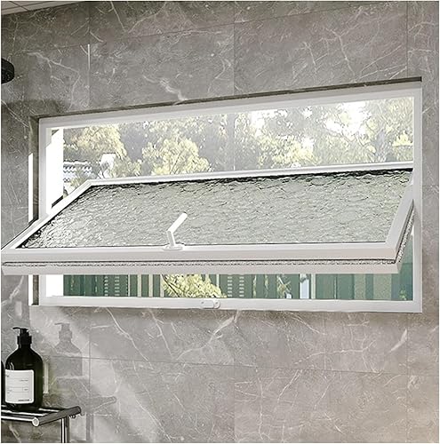 Finestra di Casa Bianca, Finestra A Battente Aperta Seminterrato Lega Alluminio, Finestra Tramoggia Rotante Isolata con Ventilazione A Incasso Bagno(65x35cm) - Honorern