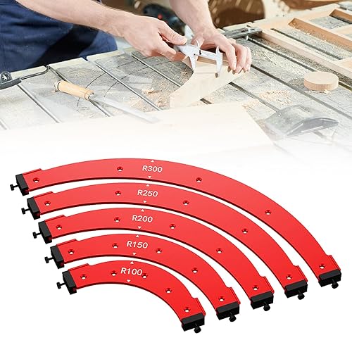4 Pezzi Raggio Jig Router Templates, Raggio Jig Router Templates, Ausiliario Per Taglio Ad Arco Per Tavola Di Legno In Lega Di Alluminio, Strumento Di Posizionamento Del Bordo Dell'arco - Honorern