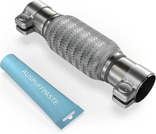 Tubo flessibile universale, tubo flessibile, tubo corrugato, tubo flessibile in acciaio inox, diametro 45 mm x 200 mm x 310 cm, con 2 fascette di scarico, installazione senza saldatura - Honorern