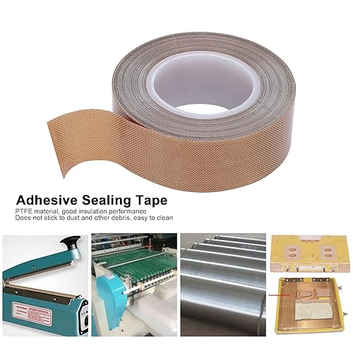 Nastro Adesivo in PTFE Nastro in Teflon Ad Alta Temperatura Strumento Termico Isolante Sigillante Adesivo Ad Alta Temperatura per Sigillatrice Sottovuoto(0.25mm x 50mm x 10m) - Honorern
