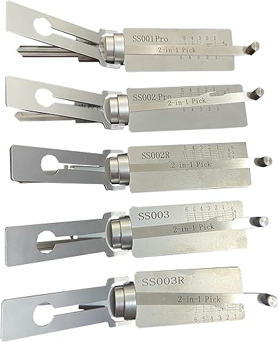 5 pezzi SS001 SS002 SS002R SS003 SS003R grimaldello e decodificatore per serratura civile, strumenti professionali da fabbro, apri veloce - Honorern
