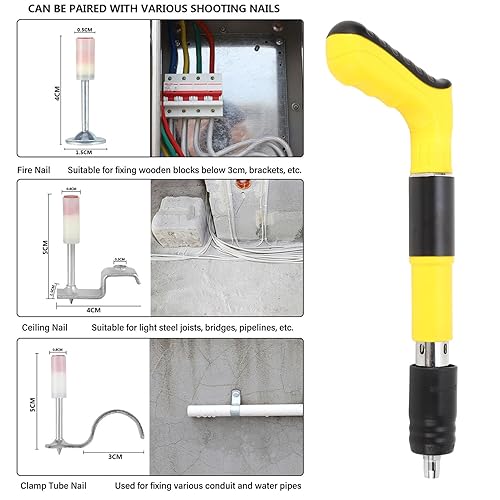 Strumento di fissaggio del muro del chiodo, pistola del chiodo del calcestruzzo regolabile a 3 ingranaggi, mini macchina manuale del tiro del chiodo per i muri del calcestruzzo - Honorern