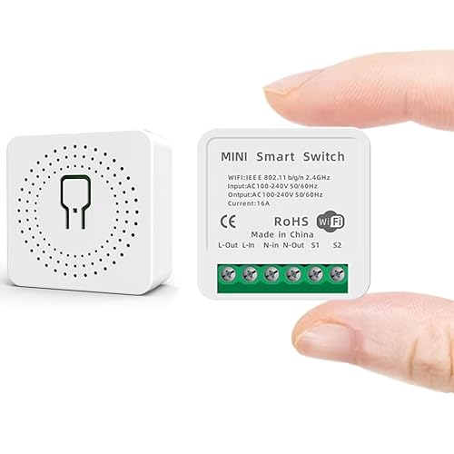 Interruttore programmabile WiFi intelligente 2.4GHz compatibile con Tuya, Google Home, Alexa, SmartLife, SmartThings. Timer Massimo 16 A, 3500 W. Colore: bianco. - Honorern