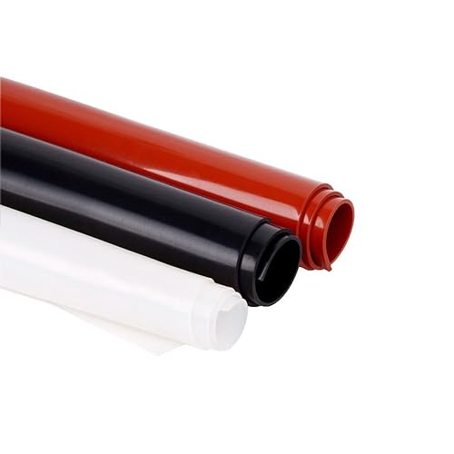 Lastra in Gomma Siliconica 500mm x 500mm, Spessore 6mm Tappetino in Silicone, film di silicone, Guarnizione Resistente alle Alte Temperature per Realizzare Guarnizioni e Tenute(rosso) - Honorern