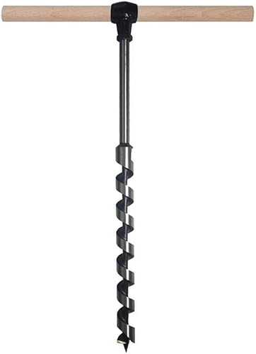 Trapano manuale e coclea in legno a mano per edificio in legno da campeggio, multiuso per sopravvivenza manuale con un bastone di legno a coclea a mano per la lavorazione del(0.4IN-13.8IN) - Honorern