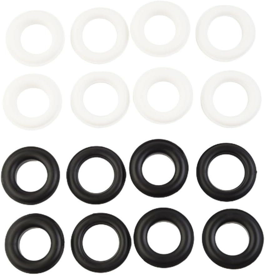 Occhielli di fissaggio a pressione in plastica regolabili interni 15 mm esterno 28 mm colori bianco e nero (10 pezzi nero) - Honorern