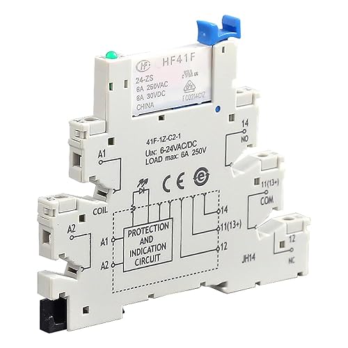 Relè di ricambio Hongfa HF41F PCB montaggio a 5 PIN, con presa da 6-24 V, CA/CC, 6 A, 41F-1Z-C2-1, accessori industriali - Honorern
