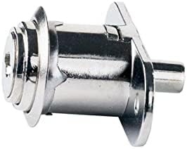 Gedotec Serratura a cilindro a pressione | 1 set di serratura con chiave e materiale di fissaggio per porte scorrevoli | Acciaio Nichelato – D 19 mm | Con chiave e accessori – push lock | 1 Set - Honorern