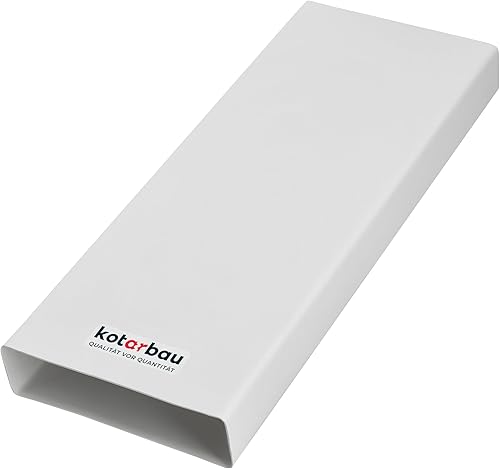 KOTARBAU® Canale Piatto 204x60 mm Condotto di Ventilazione in plastica Lunghezza 50 cm efficiente Sistema a Canale Piatto per Una Ventilazione ottimale Canale Piatto Condotto di Scarico Cappa Bianco - Honorern