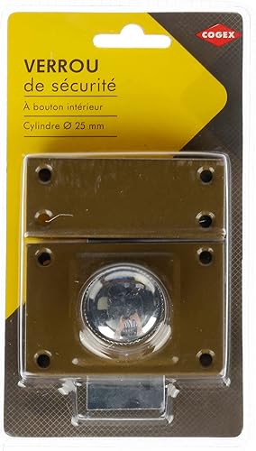 647440 - Pulsante di sicurezza per porta, interno/esterno, chiusura con pomello interno, diametro cilindro 25 mm, fornito con 3 chiavi e viti, NC - Honorern