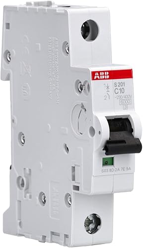 ABB 2CDS251001R0104 System Pro M - Interruttore automatico compatto in miniatura, unipolare, tipo C, corrente nominale 10 A, 88 x 17,5 x 69 mm - Honorern