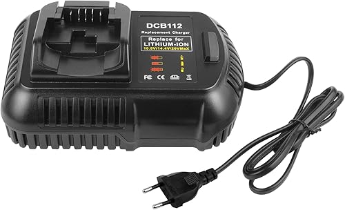 ASUNCELL Caricatore rapido agli ioni di litio da 2,0 A, per batteria DeWalt da 12 V-20 V, per DeWalt DCB112 DCB115 DCB203 DCB204 DCB205 DCB206 DCB201 DCB120 DCB127 - Honorern
