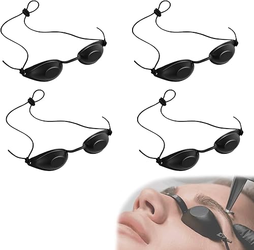 4Pcs Occhiali Infrarossi, Occhiali Protettivi Laser Occhialini di Sicurezza Solarium con Protezione UV Occhiali Di Sicurezza Trattamento per Beauty Clinic Trattamenti di Bellezza IPL LED Luce Terapia - Honorern