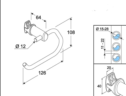 HANDY PAP Porta Rotolo Universale per Termoarredo e Scaldasalviette Bianco - Honorern