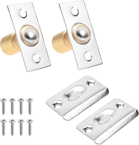 Eco-Fused Chiusura a Sfera Regolabile per Porta - Serratura con Cuscinetti a Sfera in Nichel Spazzolato con Molla - Compatibile con la Maggior Parte delle Porte - Armadi, Cucine, Portefinestre - Honorern