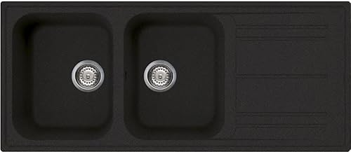 Smeg LZ116A2 - Lavello a incasso, rettangolare, antracite, 2 ciotole, rettangolare, 330 x 420 mm - Honorern