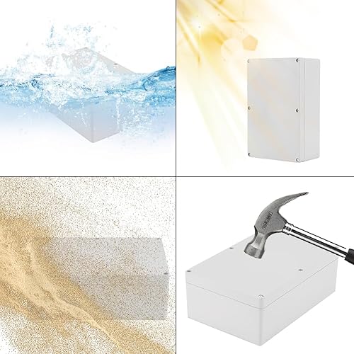 Scatola di Giunzione Impermeabile IP65,Scatola Elettronica Esterna da Parete Custodia Plastica con Supporto Montaggio Collegamento Cavi Interno Esterno per Interni Esterni Impianti Elettrici - Honorern