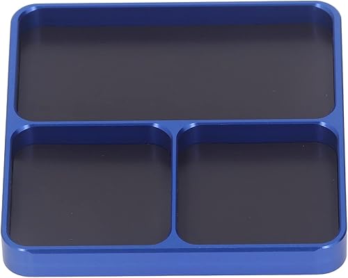 Vassoio Magnetico, Strumento Porta Viti Antiscivolo Blu 13,8 x 11 x 2 cm in Lega di Alluminio Strumento Porta Viti per Pulizia Facile per casa, Ufficio, Scuola, Fai da Te - Honorern