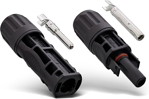 InLine Set di connettori fotovoltaici a energia solare, 1 spina + 1 presa, per cavo da 4 a 6 mm², impermeabile IP68, compatibile con MC4/Standard 4/PV4, fino a 1500 V DC/30 A, 94001 - Honorern