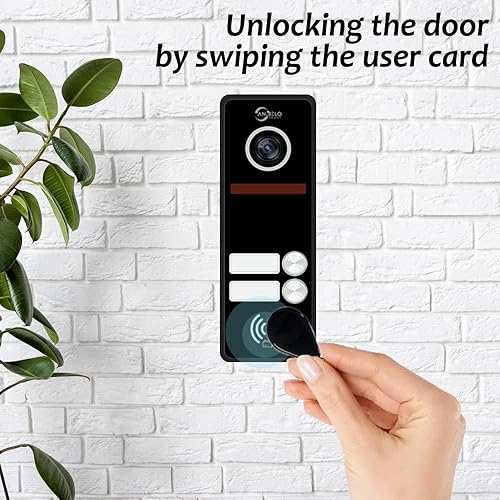 Citofono cablato per appartamenti, campanello a 2 famiglie, display touchscreen da 7 pollici, supporto di sblocco, citofono bidirezionale, rilevamento del movimento (bianco) - Honorern