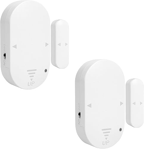 Allarme Porta, 2 Pack Sensore di Vibrazione per la Rottura del Vetro, Allarme Finestre 130 Db, Volume Regolabile, Sensore di Sicurezza Magnetico, Sensore Apertura Porta per Casa, Garage - Honorern