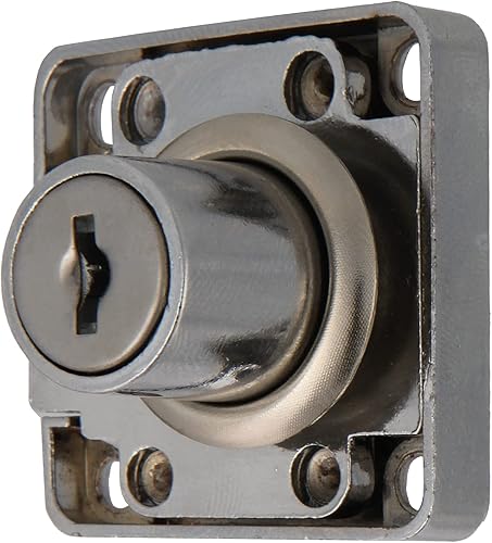 Amig - Serratura rinforzata per porte di mobili Mod.7 + 2 chiavi Mod.371 | per armadi di casa o ufficio | in acciaio nichelato | chiusura a destra | sicura e facile da installare - Honorern