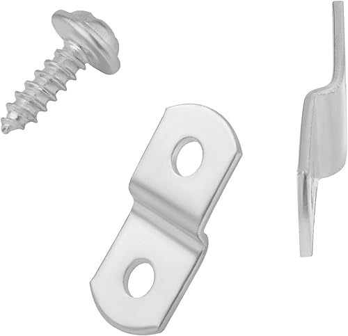 20 Pezzi 3,18 mm Clip di Tela di Montaggio Offset, Clip di Montaggio per Pittura su Tela con 40 Viti 152,4x9,53 mm Accessori di Fissaggio per Cornici - Honorern