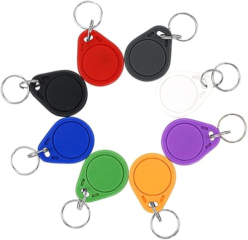 UID Portachiavi RFID modificabile, token chiave, tag NDavid, riscrivibile, controllo accessi, chiave di accesso alla porta per copia o clone, 13,56 MHz, 30 pezzi, colori assortiti - Honorern