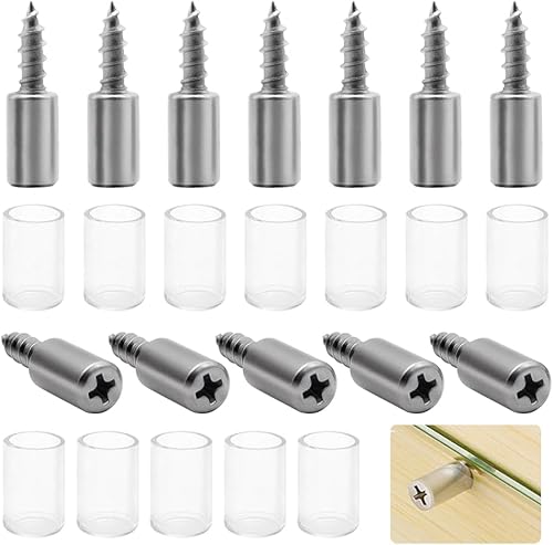50 Pezzi Pioli Reggimensola con Copertura Antiscivolo Viti Autofilettanti Supporti Portante 20 KG supporti per mensole per Scaffali, Librerie, Mobile per Scarpe - Honorern