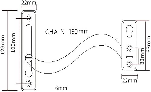 Zhioudz Catena di Sicurezza Della Porta,Catena Porta Antifurto,Blocco Catena Porta,Acciaio Inossidabile Catena di Sicurezza,per Porte da Giardino, Porte in Legno, Porte per Hotel - Honorern