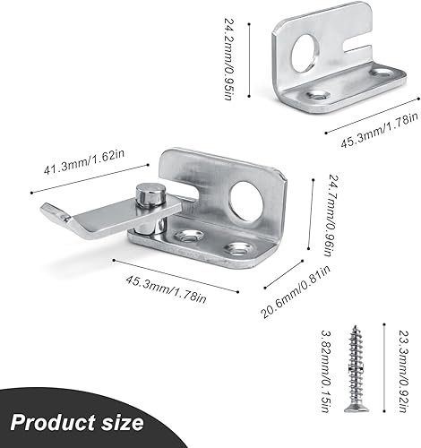 Chiavistello per Porta in Legno, SPRHR 2 Pezzi Chiavistello Piccolo Bianco, Serratura Porta Acciaio Inossidabile, Durevole, Foro di Sicurezza, per Porte, Finestre, Armadi, Giardino - Honorern