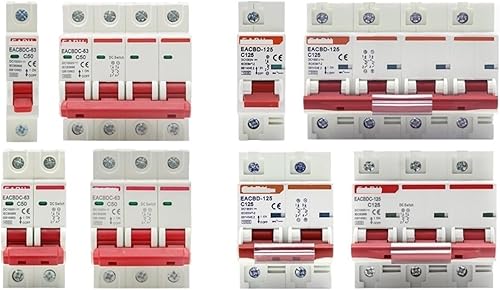 DC 1000V 1P 2P 3P 4P Mini Interruttore Solare Interruttore di Protezione da sovraccarico 6A ~ 63A/80A 100A 125A for impianti fotovoltaici fotovoltaici(4P,32A) - Honorern