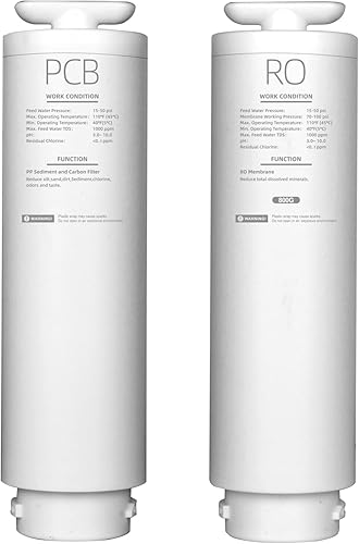 Geekpure Set di filtri di ricambio per sistema di osmosi inversa senza serbatoio 800 GPD - Honorern