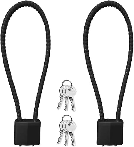 2 pezzi di lucchetto con chiave, robusto lucchetto con staffa lunga e 4 chiavi, più grande armadietto, per valigia, cancello, bicicletta, garage, palestra, armadietto - Honorern