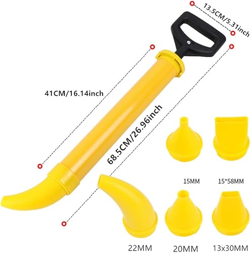 Pistola per fughe per malta, pompa per malta manuale con accessori, siringa per malta con 5 diversi ugelli - Honorern