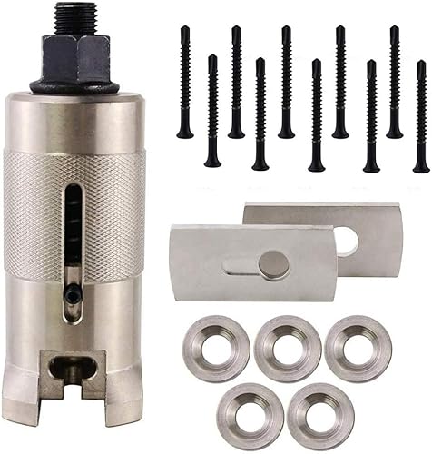 Estrattore di cilindri di serrature professionale per fabbri, con kit composto da viti, flangia, guarnizione, estrattore di cilindri di porte, tirachiodi, in acciaio inox (viti da 4,8 mm) - Honorern